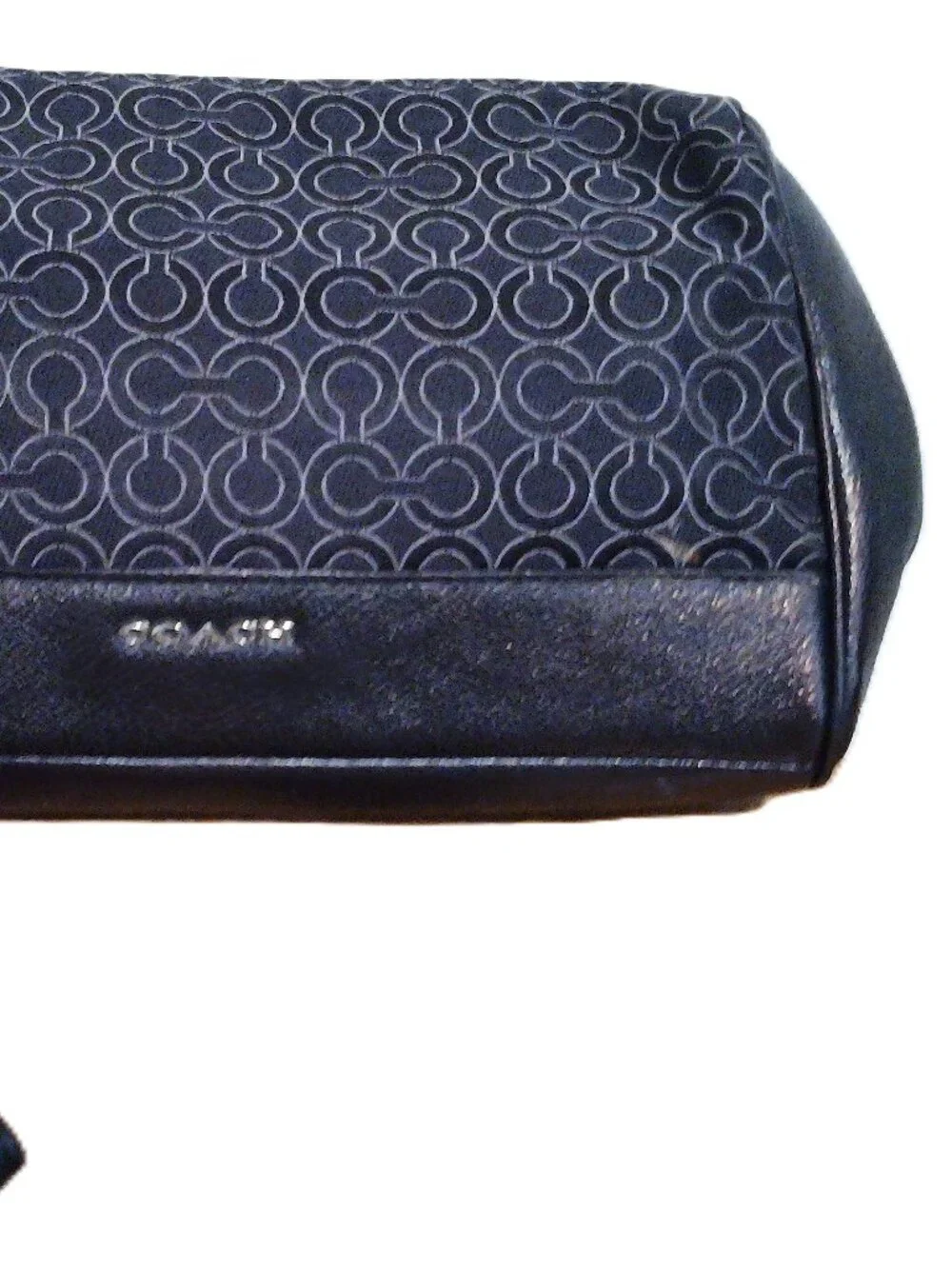 Coach Black signature C wristlet- clutch top zip-fob-handle